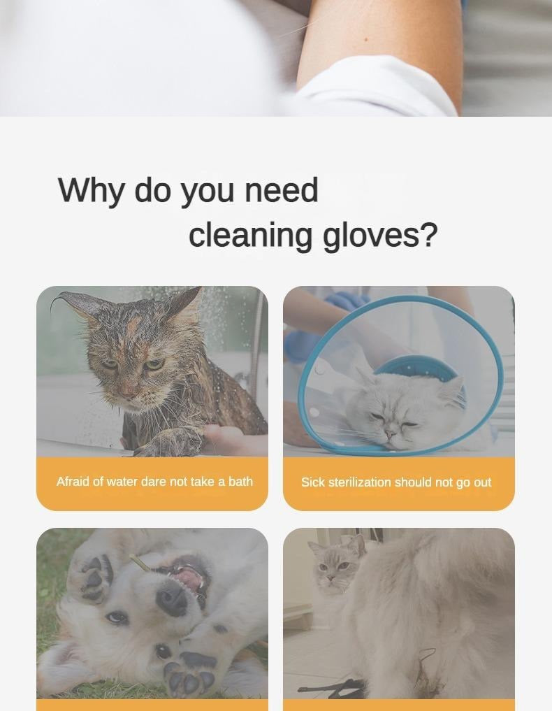 RoamTails™  Pet Grooming Cleaning Gloves