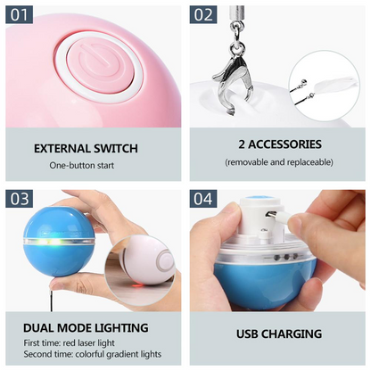 RoamTails™ LED Laser Interactive Toy Ball